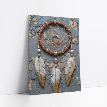 Dreamcatcher Boho Leather Wrapped art print