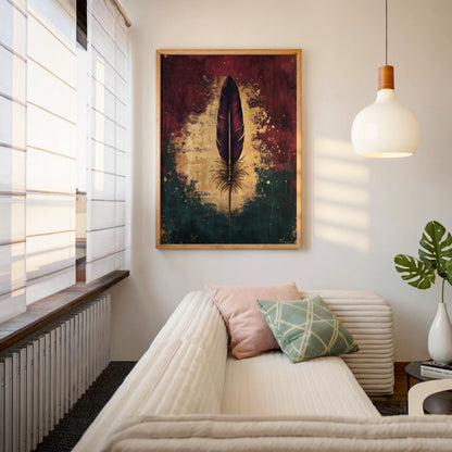 Rustic Feather Obsidian Copper Patina in room