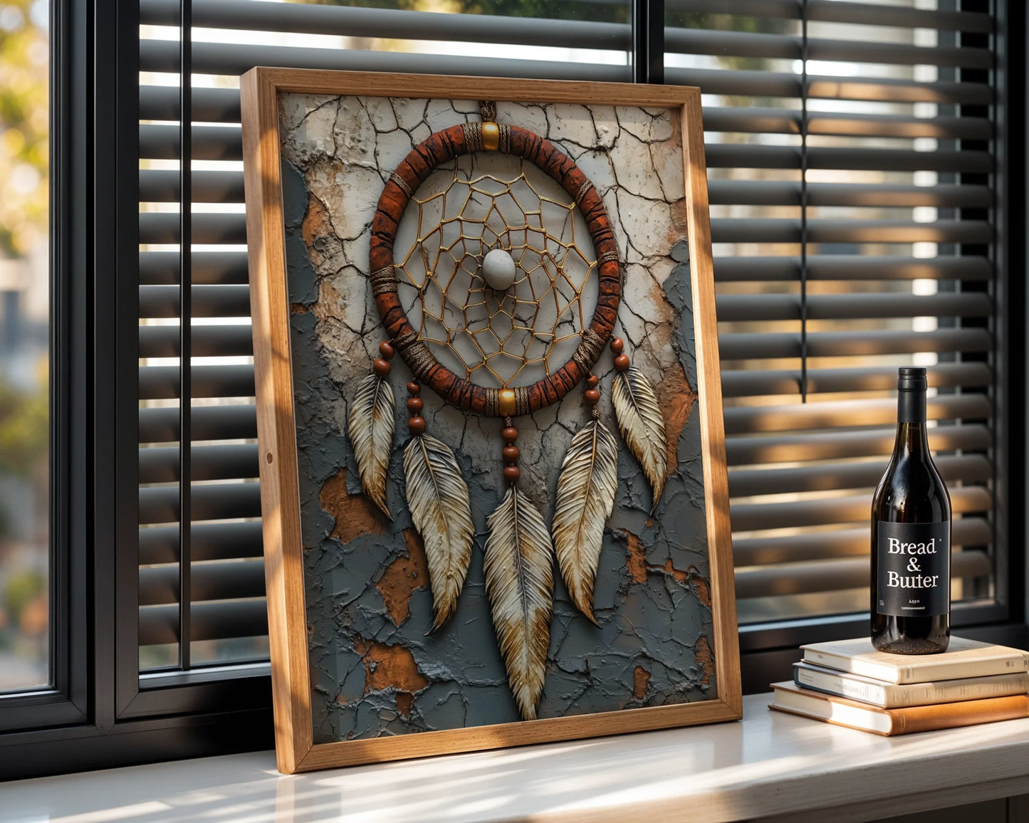 Native American Dreamcatcher Adobe Wall Art Eagle Feather in room