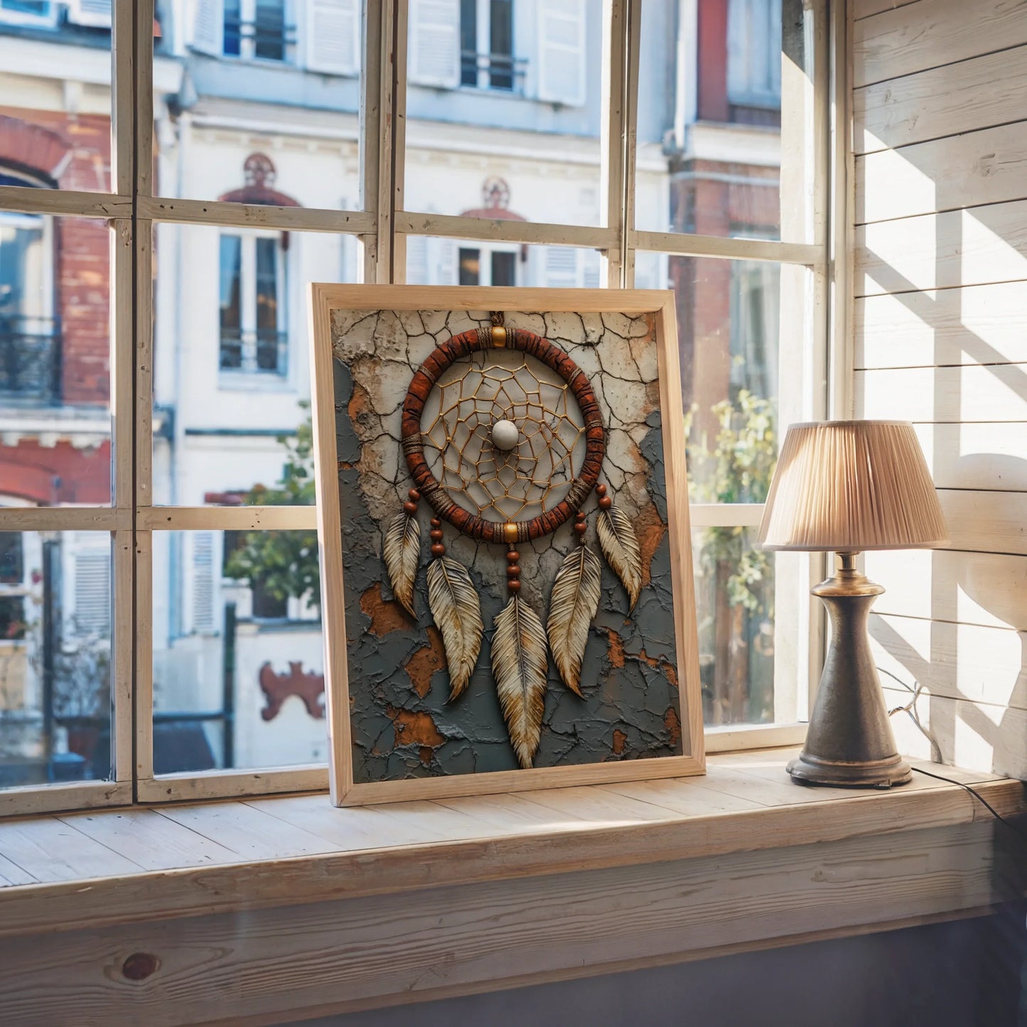 Native American Dreamcatcher Adobe Wall Art Eagle Feather in room