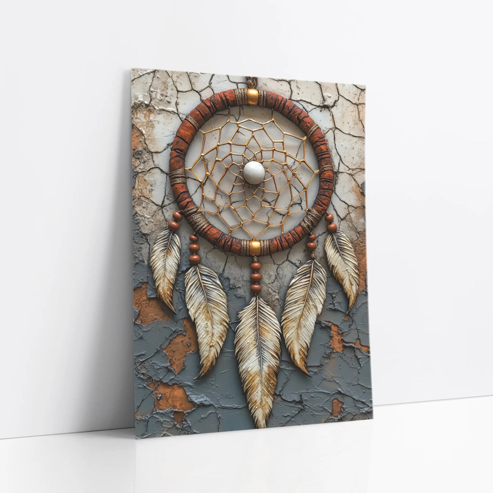 Native American Dreamcatcher Adobe Wall Art Eagle Feather art print