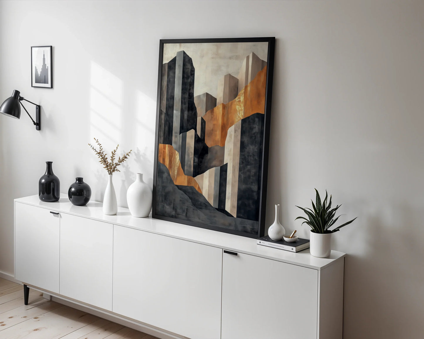 Copper Geometric Canyon Monolith Luxury in room