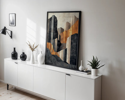 Copper Geometric Canyon Monolith Luxury in room
