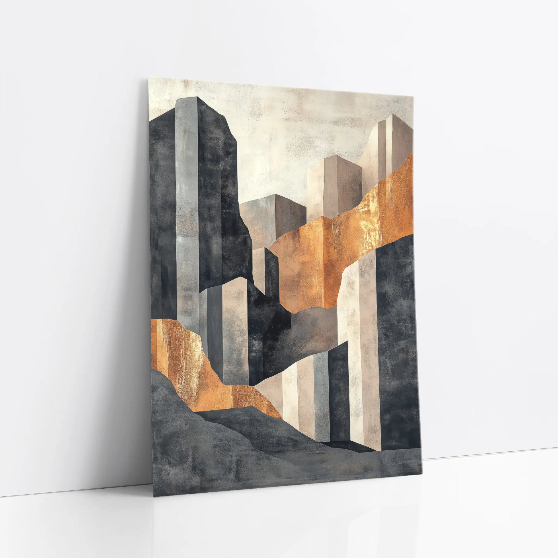 Copper Geometric Canyon Monolith Luxury art print
