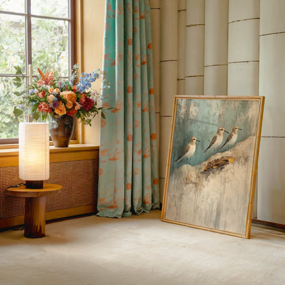 Coastal Birds - Three Shore Birds on Cliffs in room