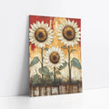 Rustic Sunflower Art Peeling Barn Wood art print