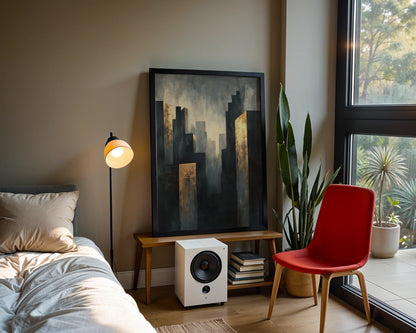 Copper Urban Skyline Industrial Haze in room