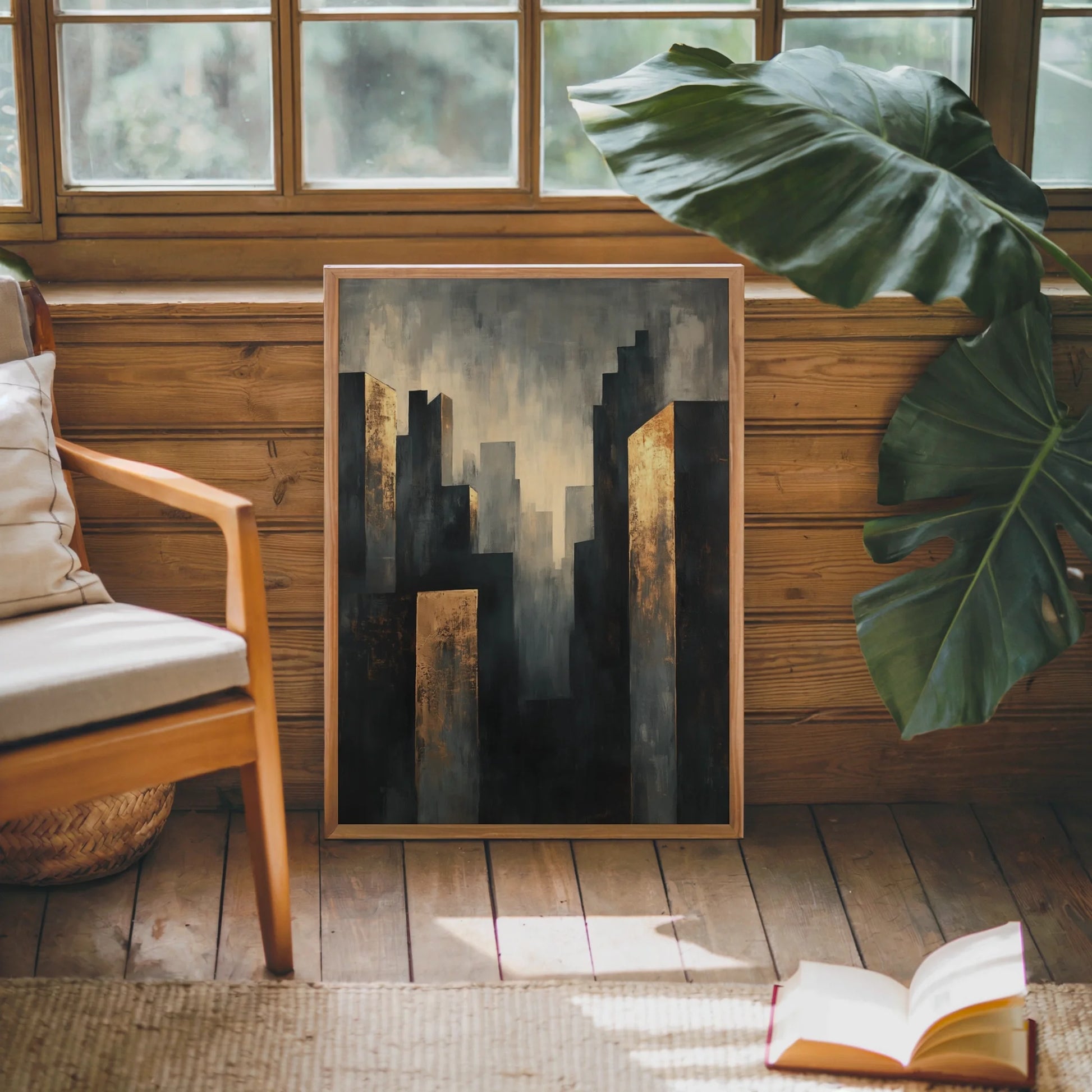 Copper Urban Skyline Industrial Haze in room