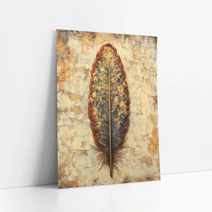 Ornate Feather Art Phoenix Baroque Gold art print