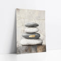 Zen Stone Stack Art Gold Accent Japandi art print
