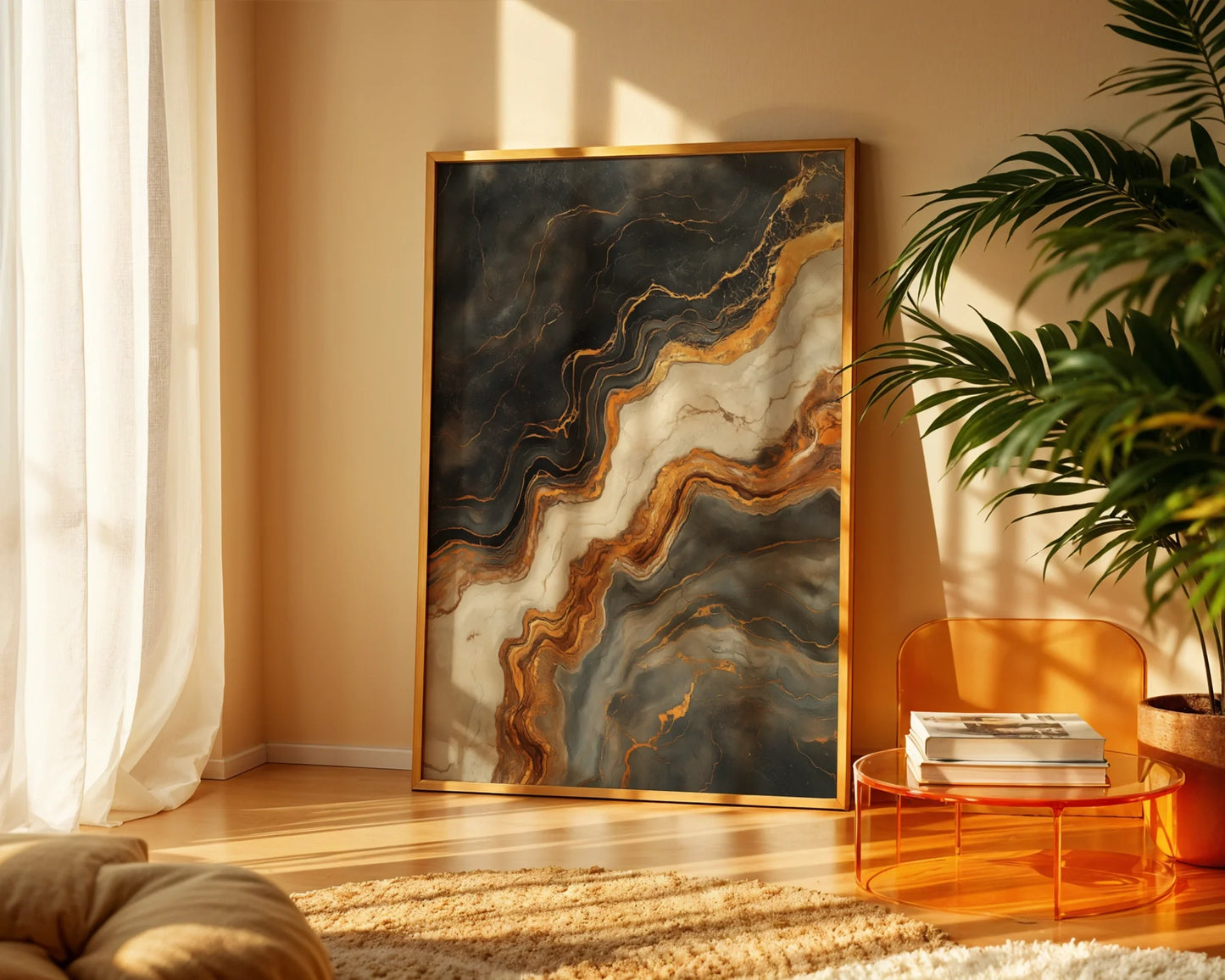 Dark Copper Flow Luxury Geological in room