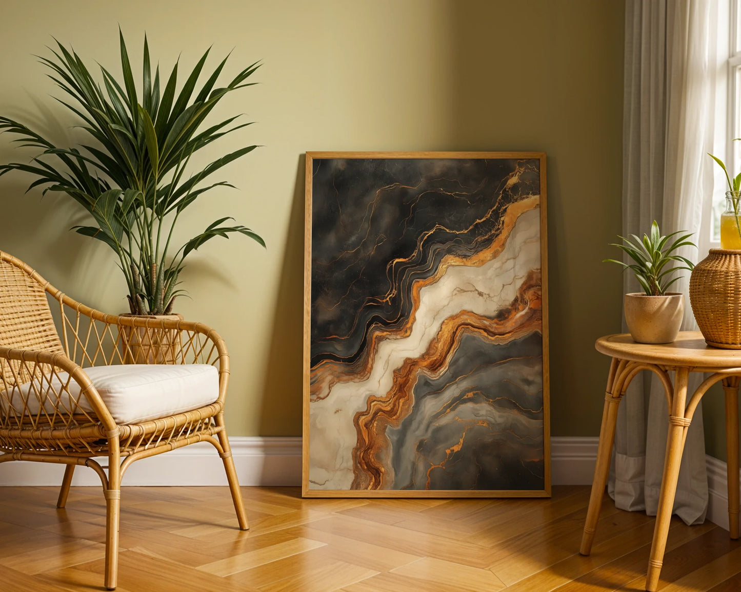 Dark Copper Flow Luxury Geological in room