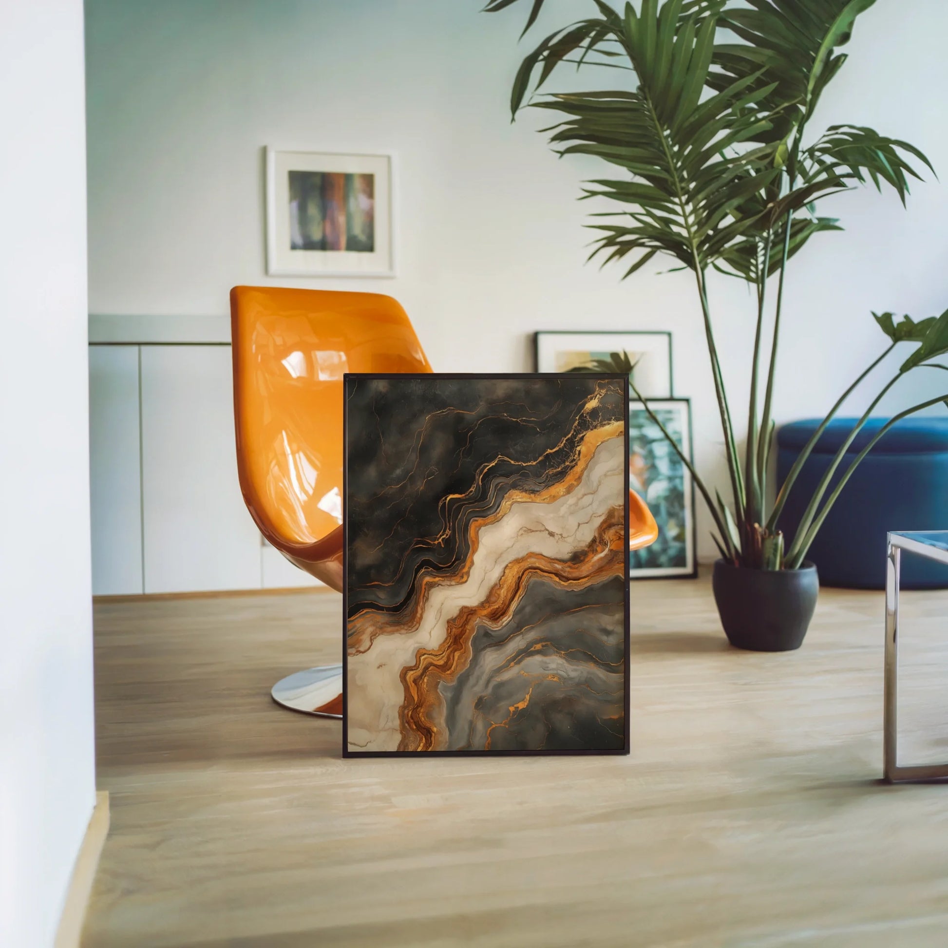 Dark Copper Flow Luxury Geological in room