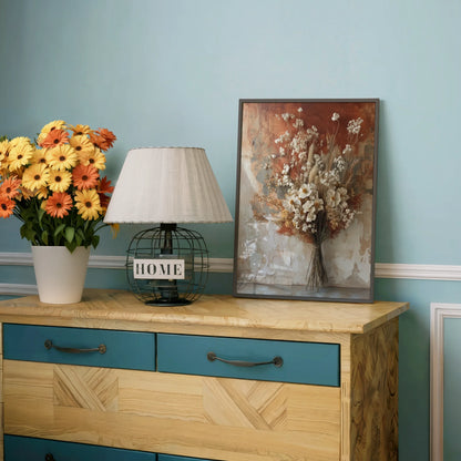 Dried Flower Art Cosmos Wheat Bouquet Boho in room