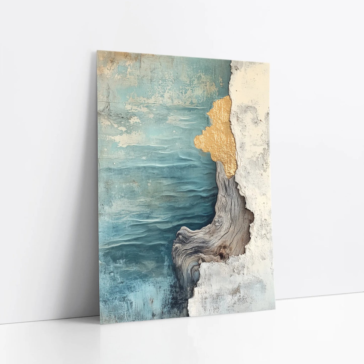 Turquoise Ocean Cliffs Textured Coastal art print