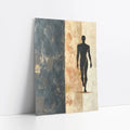 Blue Abstract Figure Walking Threshold art print