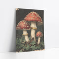 Red Spotted Mushroom Dark Academia Botanical art print