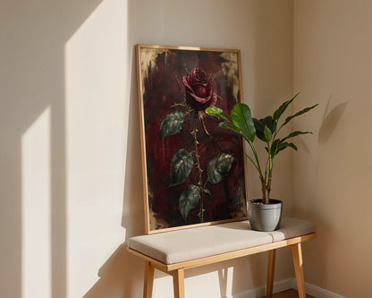Dark Romantic Rose Burgundy Thorns Gothic in room