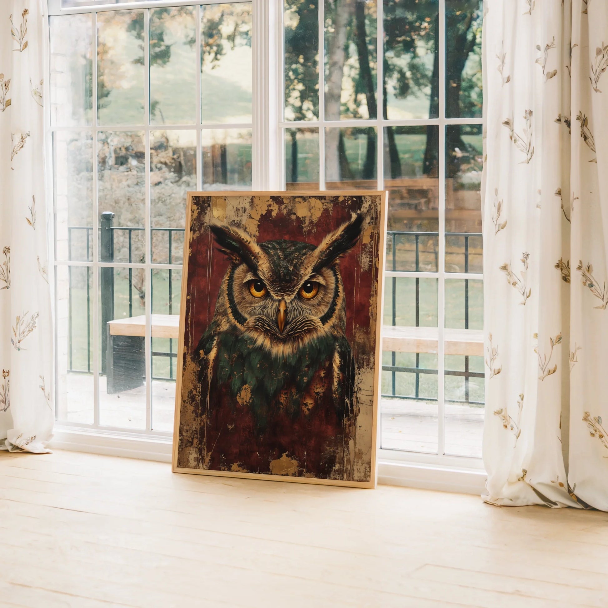 Wise Owl Bronze Ruins Dark Academia in room