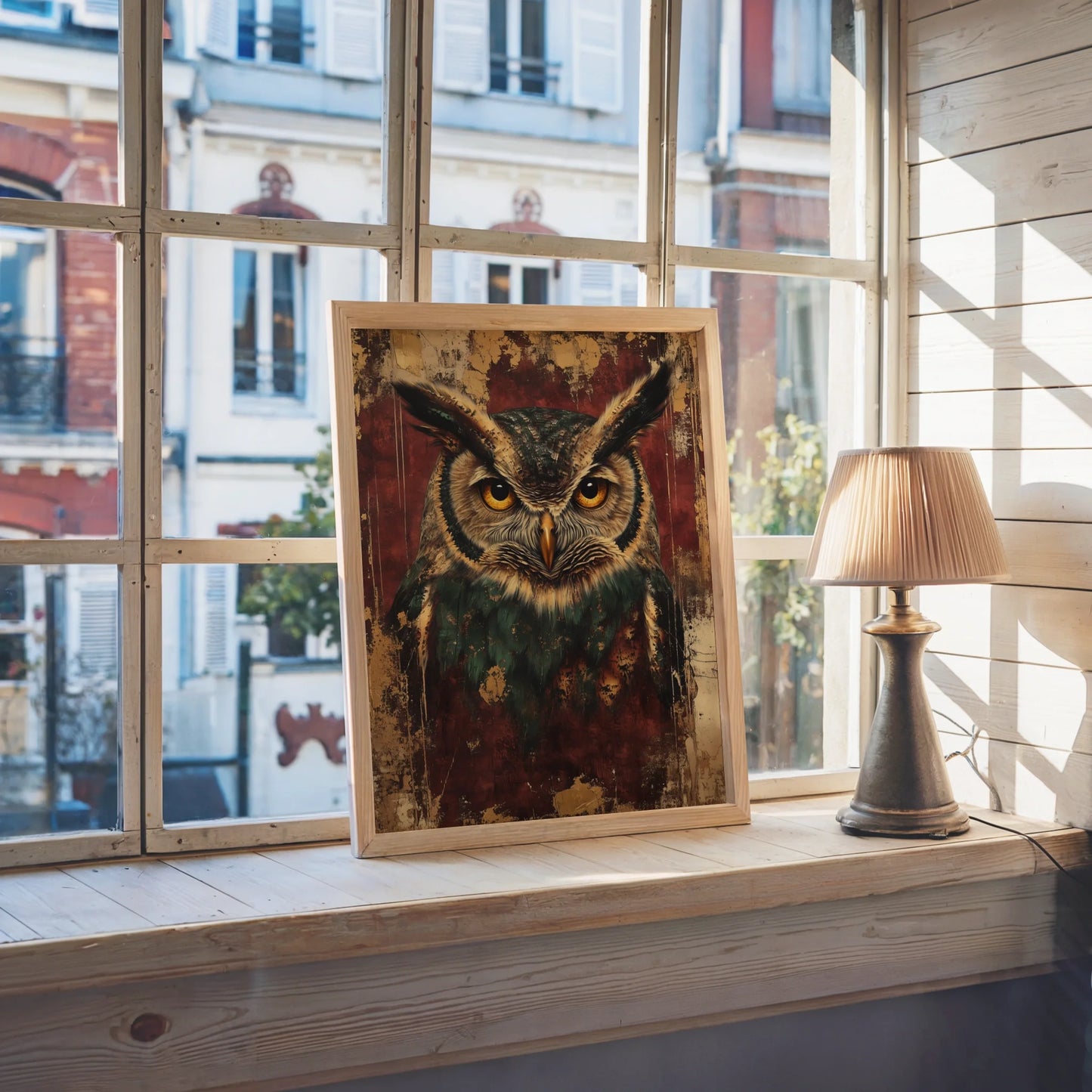 Wise Owl Bronze Ruins Dark Academia in room