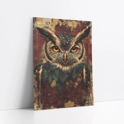 Wise Owl Bronze Ruins Dark Academia art print