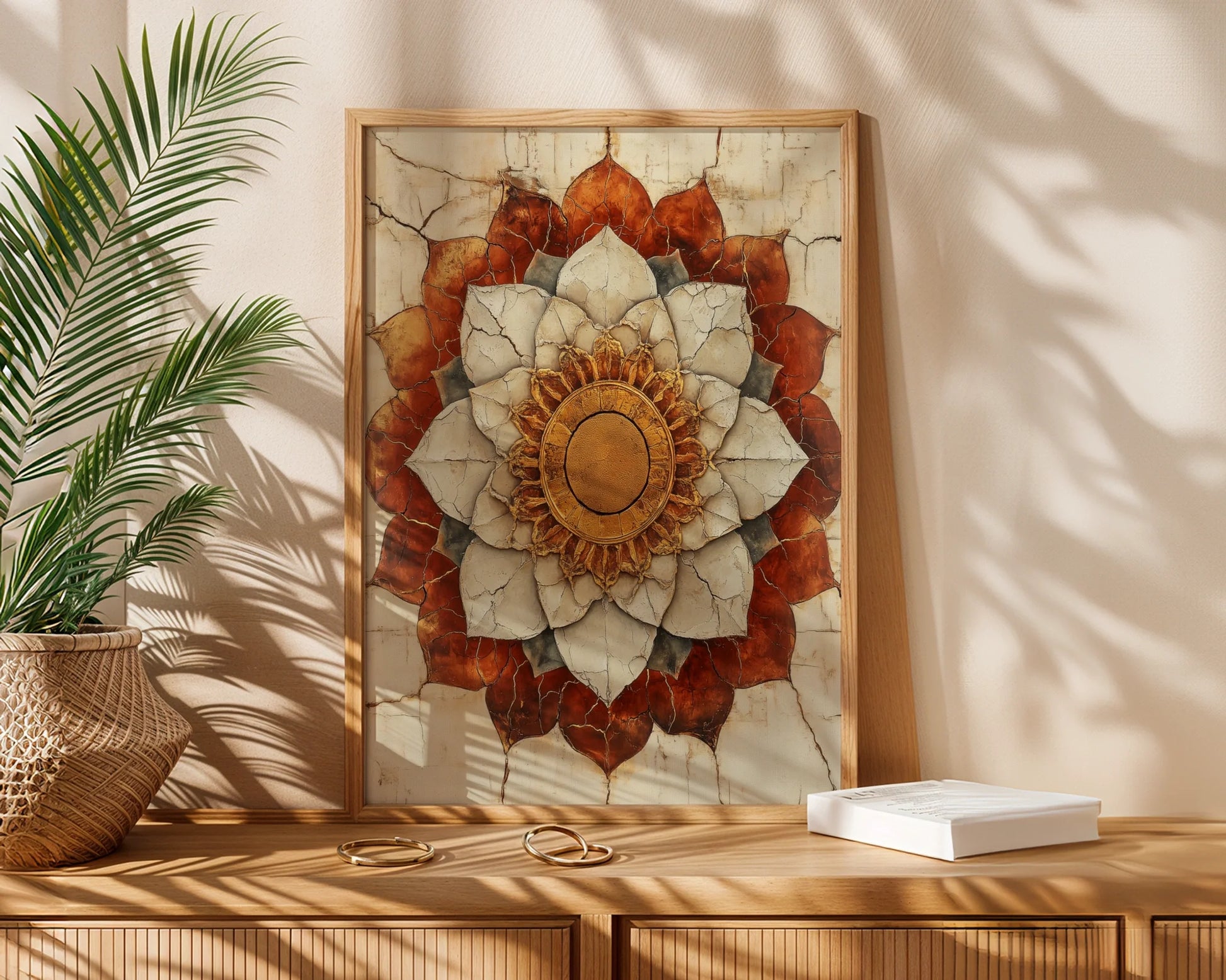 Lotus Mandala Sacred Geometry Cracked Temple in room