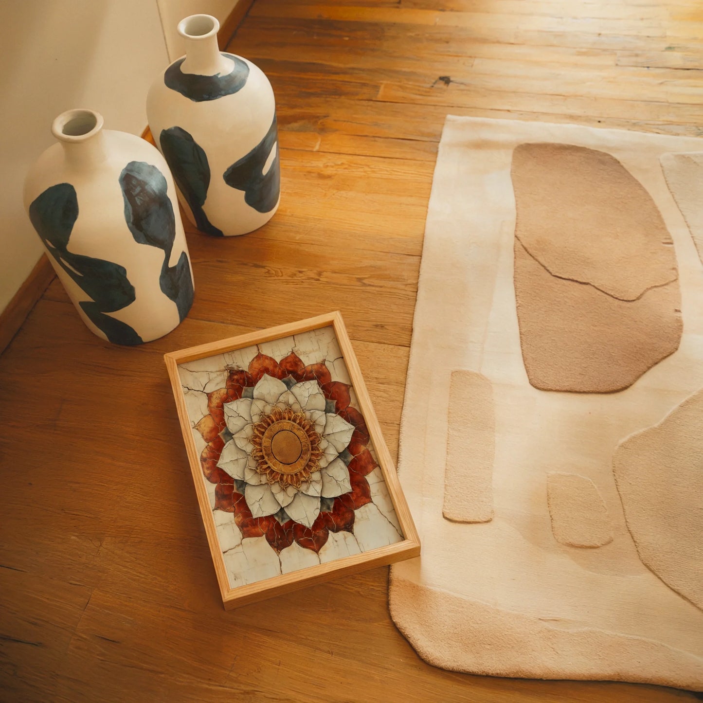Lotus Mandala Sacred Geometry Cracked Temple in room