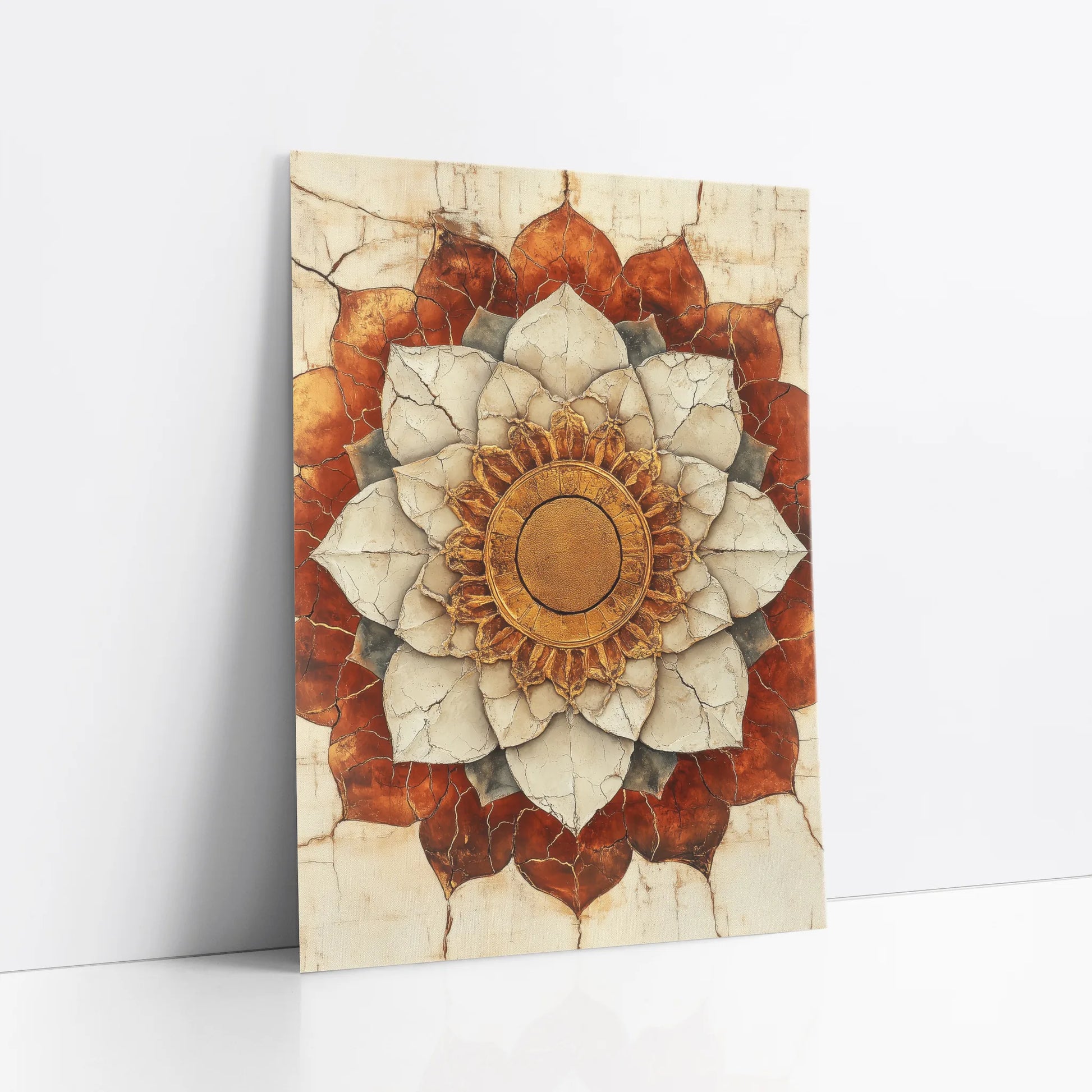 Lotus Mandala Sacred Geometry Cracked Temple art print