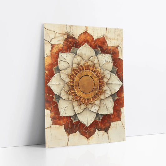Lotus Mandala Sacred Geometry Cracked Temple art print