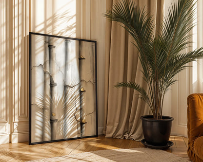Cracked Marble Columns Golden Secrets Japandi in room