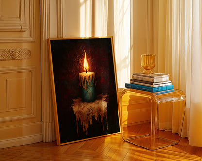 Melting Candle Artwork Gothic Flame Oil in room