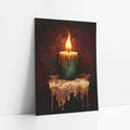 Melting Candle Artwork Gothic Flame Oil art print