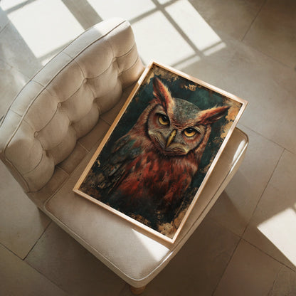 Owl Dark Academia Bronze Patina in room