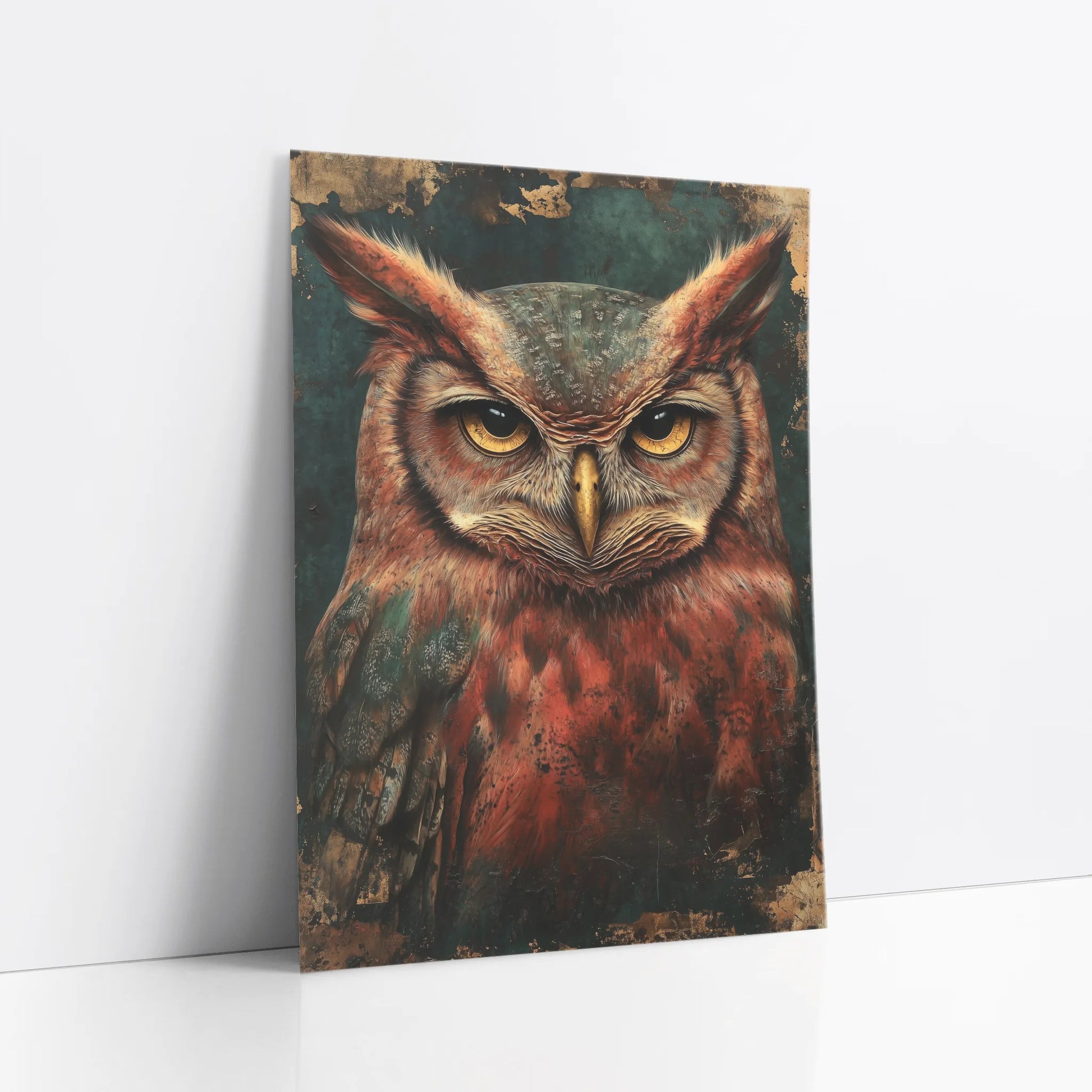 Owl Dark Academia Bronze Patina art print