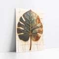 Monstera Leaf - Boho Copper Patina Decay Print art print