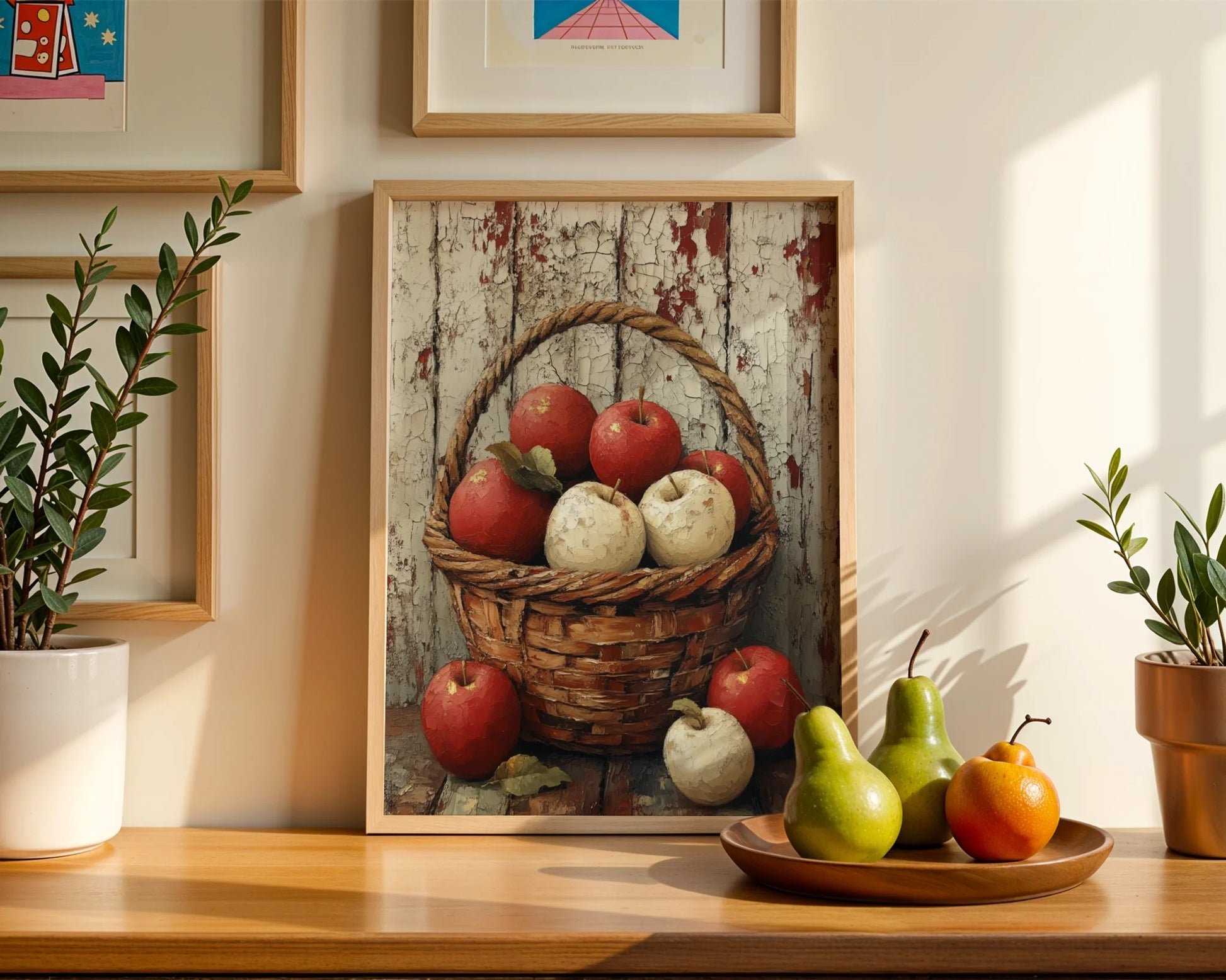 Rustic Apple Basket Farmhouse Kitchen in room