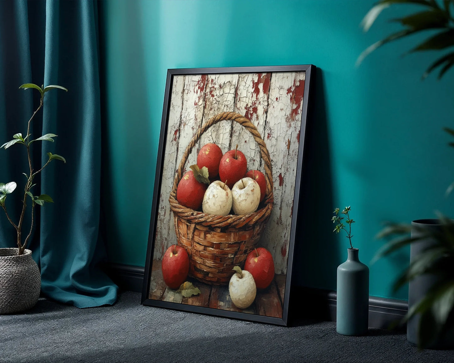 Rustic Apple Basket Farmhouse Kitchen in room