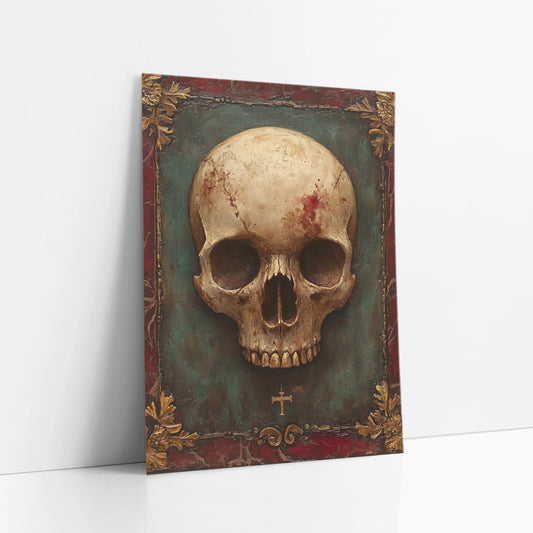 Gothic Skull Art Gold Frame Dark Academia art print
