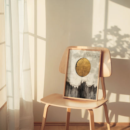 Gold Sun Mountain Japandi Textured in room