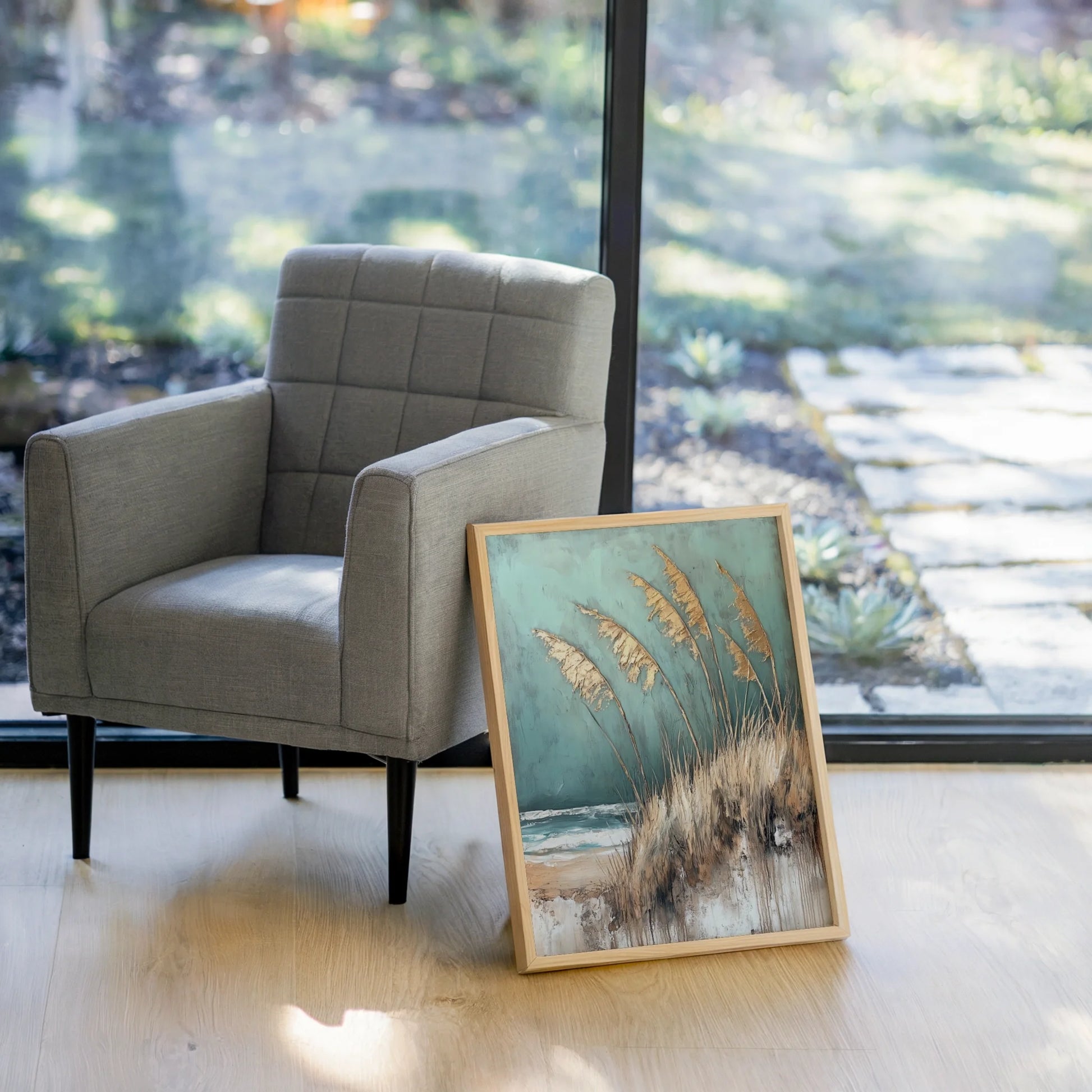 Coastal Grass Windswept Sea Oats Textured in room