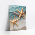 Gold Starfish Coastal Driftwood Luxury Bathroom art print