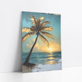 Tropical Palm Tree Golden Hour Distressed art print