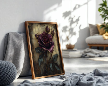 Dark Purple Rose Gothic Medieval Manuscript in room