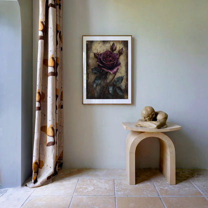 Dark Purple Rose Gothic Medieval Manuscript in room