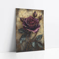 Dark Purple Rose Gothic Medieval Manuscript art print