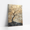 Twisted Tree Trunk Spiral Oak Golden Leaves art print