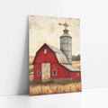 Rustic Red Barn Silo Weathervane Farmhouse art print