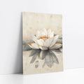 White Lotus Painting Golden Stamens Japandi art print