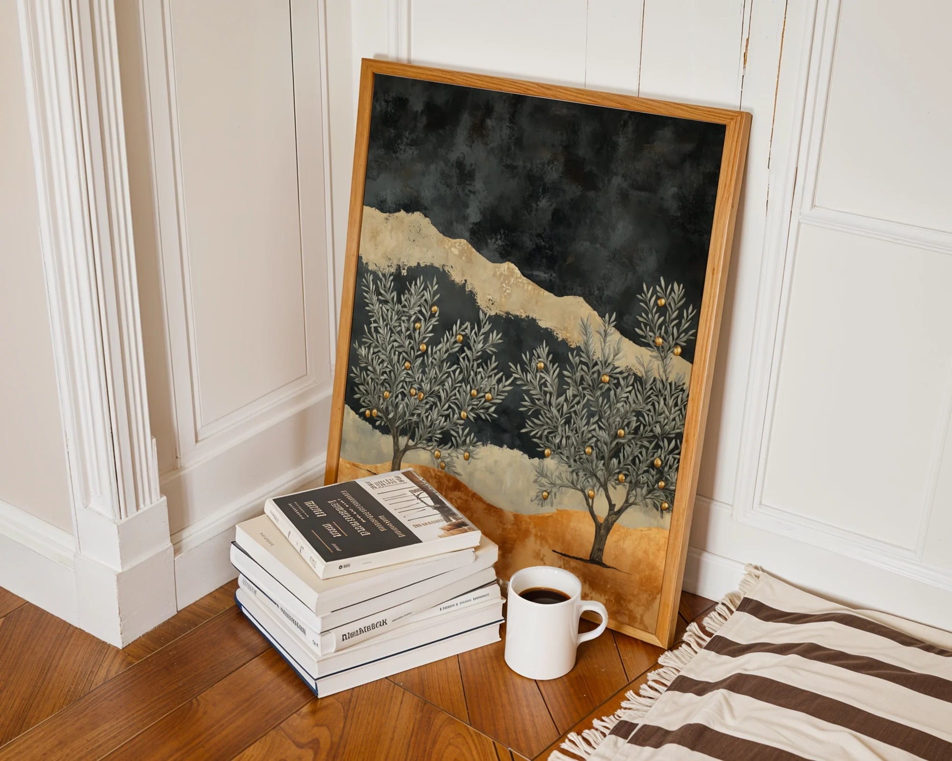 Olive Tree Landscape Storm Sky Textured in room