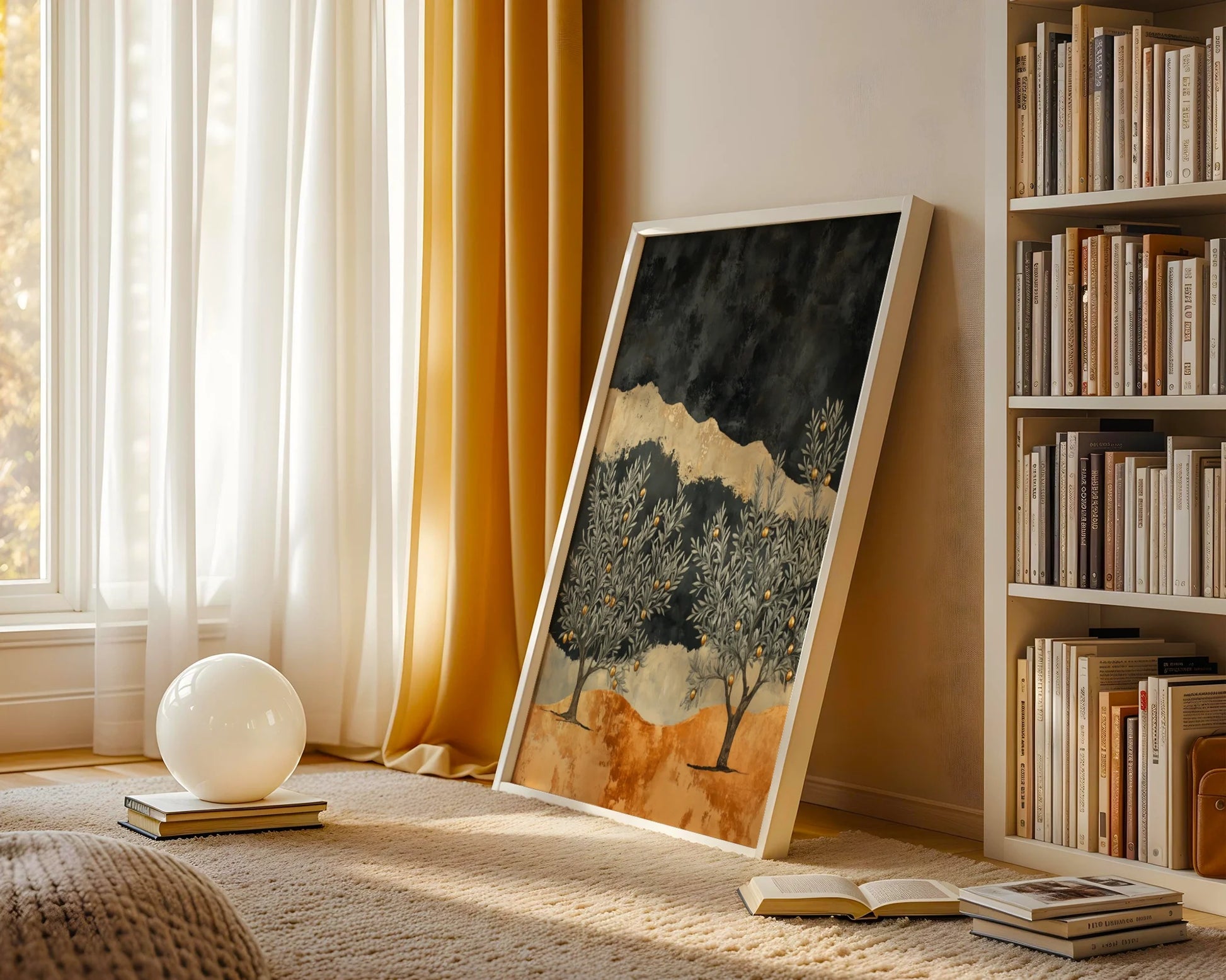 Olive Tree Landscape Storm Sky Textured in room
